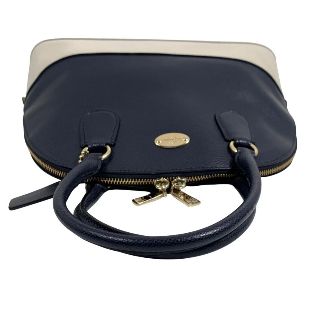 COACH Cora Crossgrain Domed Satchel F34491 Midnight/Chalk + Hang Tag *NO STRAP - Picture 4 of 13